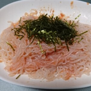 糸こんにゃくで低カロリー！明太子スパゲティー風